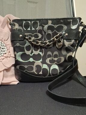 Coach Optic Metallic Signature Chain Crossbody